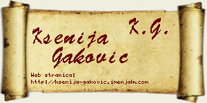 Ksenija Gaković vizit kartica